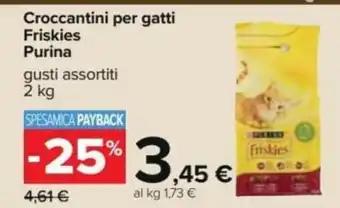 Carrefour Friskies Croccantini per gatti Purina gusti assortiti 2 kg offerta