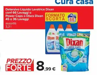 Carrefour Dixan Detersivo LIquido Lavatrice conf 66 Lavaggi 3,3L offerta