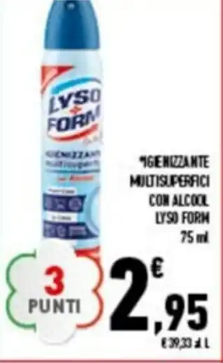 Conad City Lysoform Igenizzante Multisuperfici con Alcohol 75ml offerta
