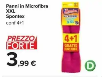 Carrefour Panni in Microfibra XXL Spontex conf 4+1 offerta