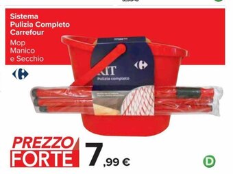 Carrefour Sistema Pulizia Completo Carrefour Mop Manico e Secchio offerta
