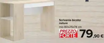 Scrivania Bicolor Nature Mis 80x25x74 cm