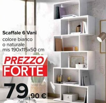 Carrefour Scaffale 6 Vani Colore Bianco o Naturale Mis 190x115x50 cm offerta