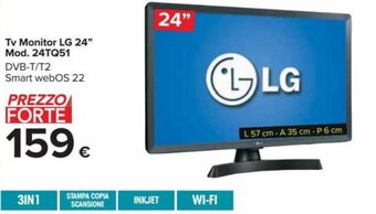 Carrefour LG TV Monitor 24" Mod. 24TQ51 offerta