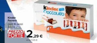 Carrefour Ferrero Kinder Conf 16 Pezzi 200 g offerta