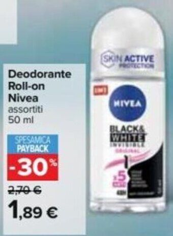 Carrefour Nivea Deodorante Roll on assortiti 50 ml offerta