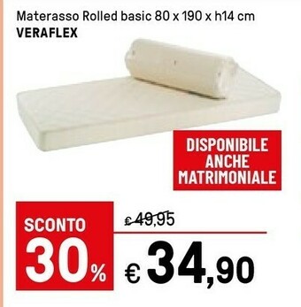 Iper La Grande Veraflex Materasso Rolled Basic offerta