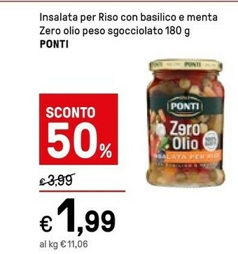 Iper La Grande Ponti Insalata Per Riso Senza Olio 180 G(ml) offerta