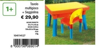 Iper La Grande Tavolo Multigioco + Seggiolina offerta