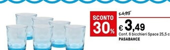 Iper La Grande Pasabahce 6 Bicchieri Space offerta