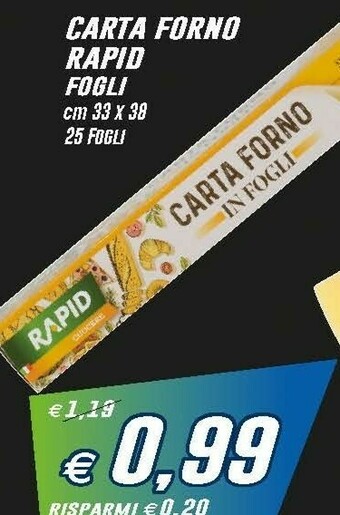 Prix Quality Rapid Carta forno offerta