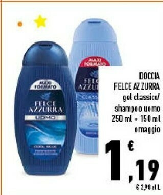 Conad Felce Azzurra Doccia Gel Classico/Shampoo Uomo offerta
