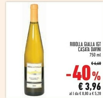 Conad Superstore Ribolla gialla Casata Davini 750ml offerta