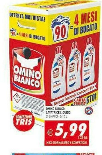 Gros Omino Bianco Detersivo lavatrice offerta