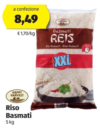 ALDI Happy Harvest Riso Basmati 5 kg offerta