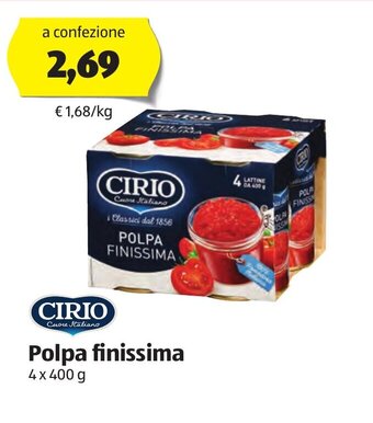 ALDI Cirio Polpa finissima 4 x 400 g offerta