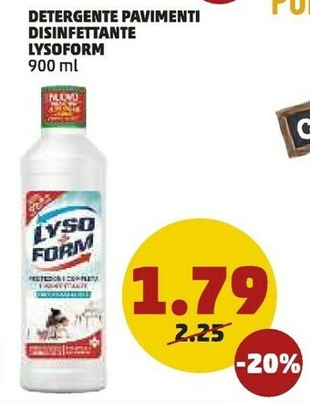 PENNY Lysoform Detergente Pavimenti Disinfettante 900 Ml offerta