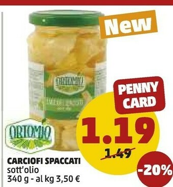 PENNY Ortomio Carciofi Spaccati offerta