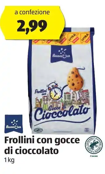 ALDI BuonOra Frollini con gocce di cioccolato 1 kg offerta