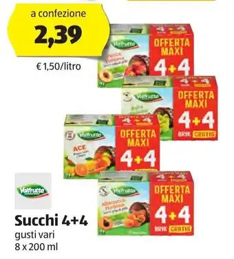 ALDI Valfrutta Succhi 4+4 gusti vari 8 x 200 ml offerta