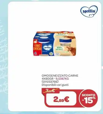 Bimbo Store Omogeneizzato di carne mellin offerta