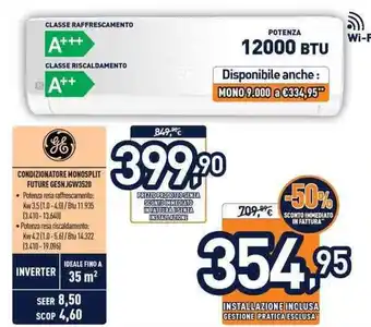 Unieuro Condizionatore Monosplit Future GESNJGW3520 offerta