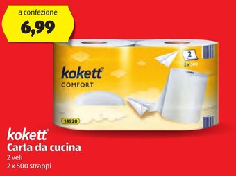 ALDI kokett Carta da cucina 2 veli 2 x 500 strappi offerta