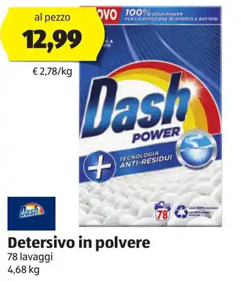 ALDI Dash Detersivo in polvere 78 lavaggi 4,68 kg offerta
