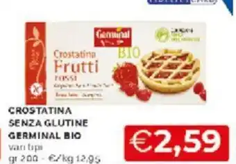 Mercatò Germinal Bio Crostatina Senza Glutine vari tipi 200 gr offerta