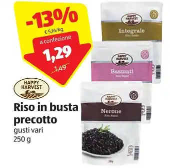 ALDI Happy Harvest Riso in busta precotto gusti vari 250 g offerta