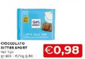 Mercatò Ritter Sport Ciccolato vari tipi offerta