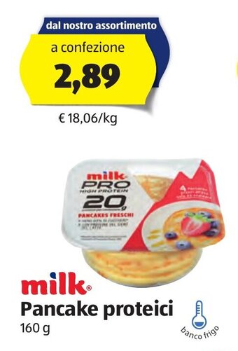 ALDI milk Pancake proteici 160 g offerta