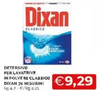 Mercatò Dixan Detersivo Per Lavatrice in Polvere Classico 70 Misurini offerta