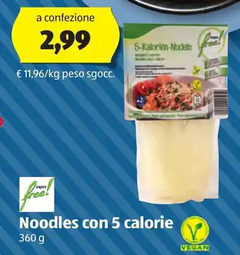 ALDI Noodles con 5 calorie 360 g offerta