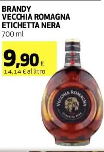 Coop Nera Brandy Vecchia Romagna Etichetta Nera 700 ml offerta