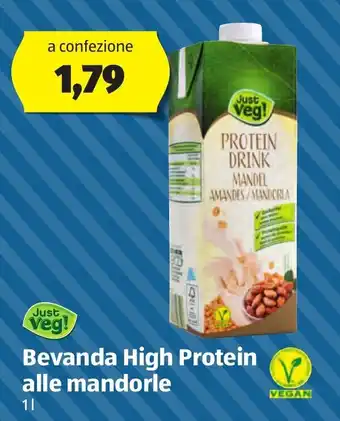 ALDI Just Veg! Vevanda High Protein alle mandorle 1l offerta