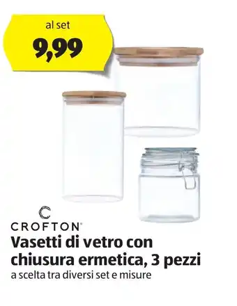 ALDI Crofton Vasetti di vetro con chiusura ermetica, 3 pezzi offerta