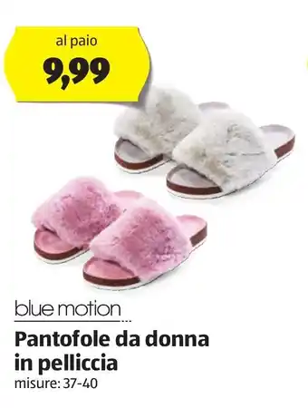 ALDI blue motion Pantofole da donna in pelliccia misure: 37-40 offerta