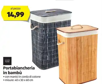 ALDI Easy Home Portabiancheria in bambù offerta