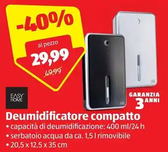 Easy Home Deumidificatore compatto