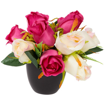 Action Rose artificiali in vaso offerta