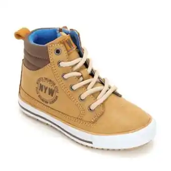 Sneakers bambino con lacci, zip e collarino imbottito.