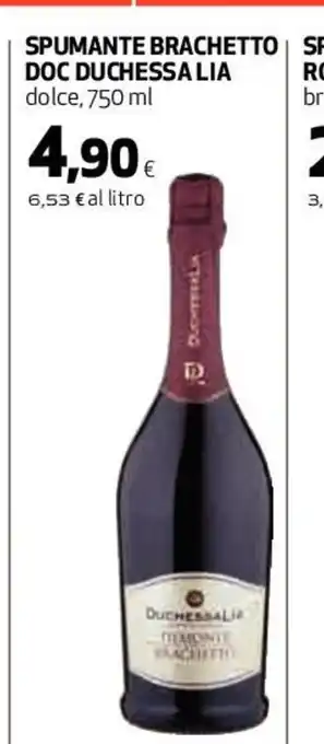 Coop Spumante Brachetto Doc Duchessa Lia dolce, 750 ml offerta