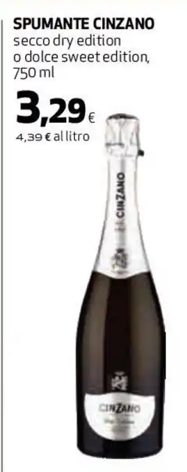 Coop Spumante Cinzano secco dry edition o dolce sweet edition, 750 ml offerta