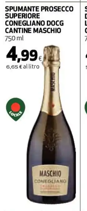 Coop Spumante Prosecco Superiore Conegliano DOCG Cantine Maschio 750 ml offerta