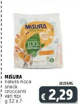 Deco Supermercati Misura Snack Croccanti Legumi, Semi Di Zucca 32 G(ml) offerta