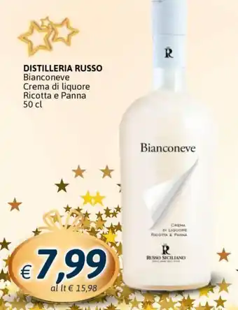 Distilleria Russo Bianconeve Crema di liquore Ricotta e Panna 50 cl