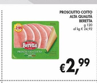 Prosciutto cotto alta qualitá beretta g 120