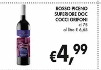 Supermercato Coal Rosso piceno superiore doc cocci grifoni offerta