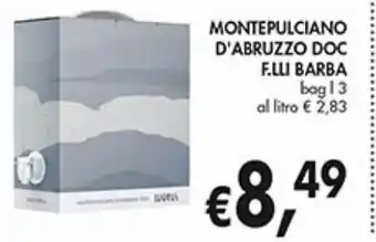 Supermercato Coal Montepulciano d'abruzzo doc f.lli barba offerta